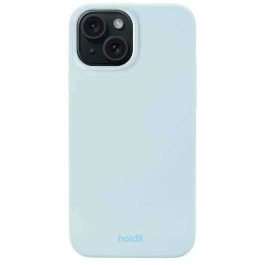 Cover til iPhone 15 - Soft Touch Silikone Case - Mineral Blue