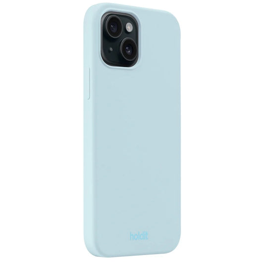 Cover til iPhone 15 - Soft Touch Silikone Case - Mineral Blue