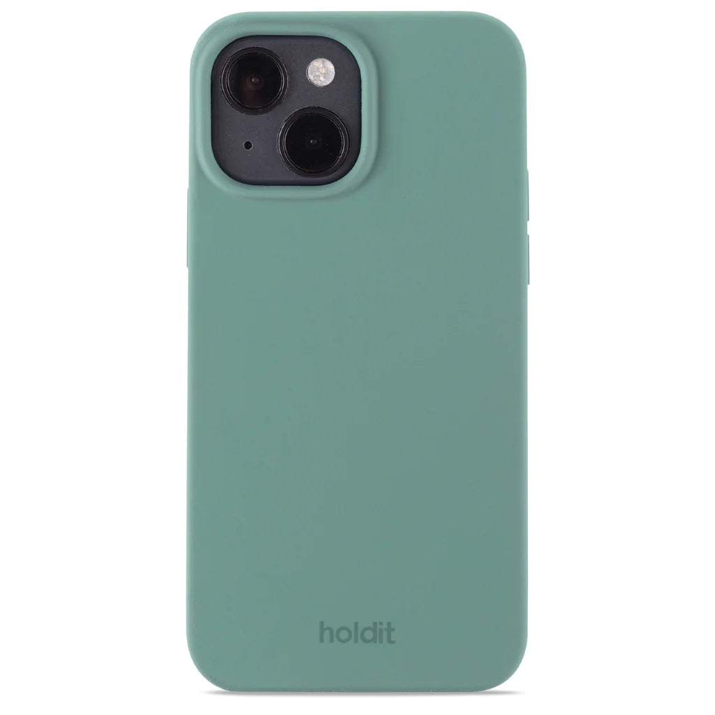 Cover til iPhone 15 - Soft Touch Silikone Case - Moss Green