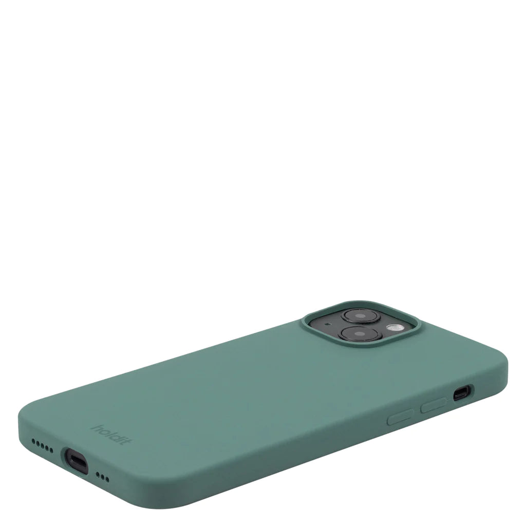 Cover til iPhone 15 - Soft Touch Silikone Case - Moss Green