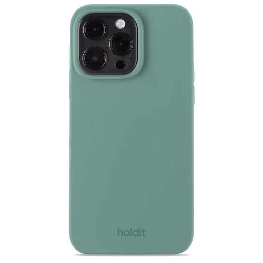 Cover til iPhone 15 Pro Max - Soft Touch Silikone Case - Moss Green