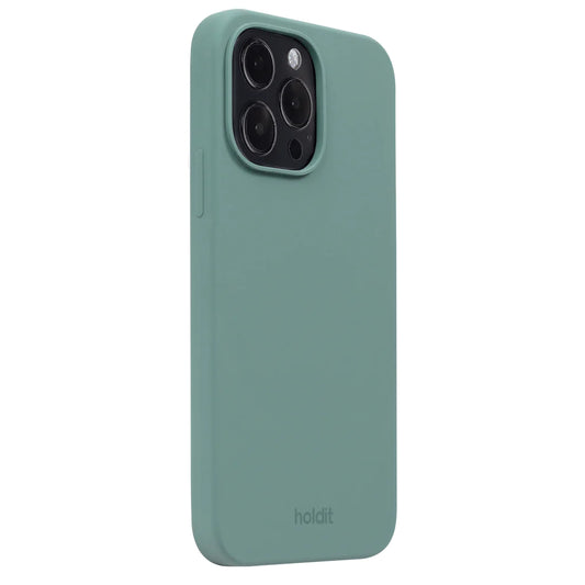 Cover til iPhone 15 Pro Max - Soft Touch Silikone Case - Moss Green