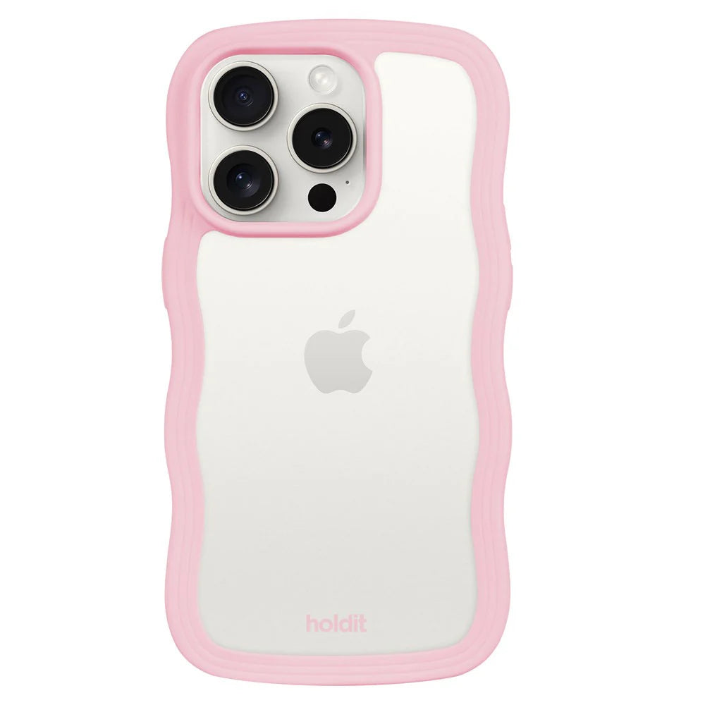 Cover til iPhone 15 Pro Max - Wavy Pink Transparent