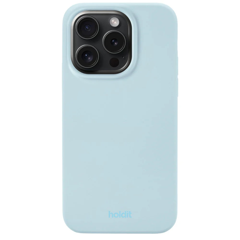 Cover til iPhone 15 Pro - Soft Touch Silikone Case - Mineral Blue