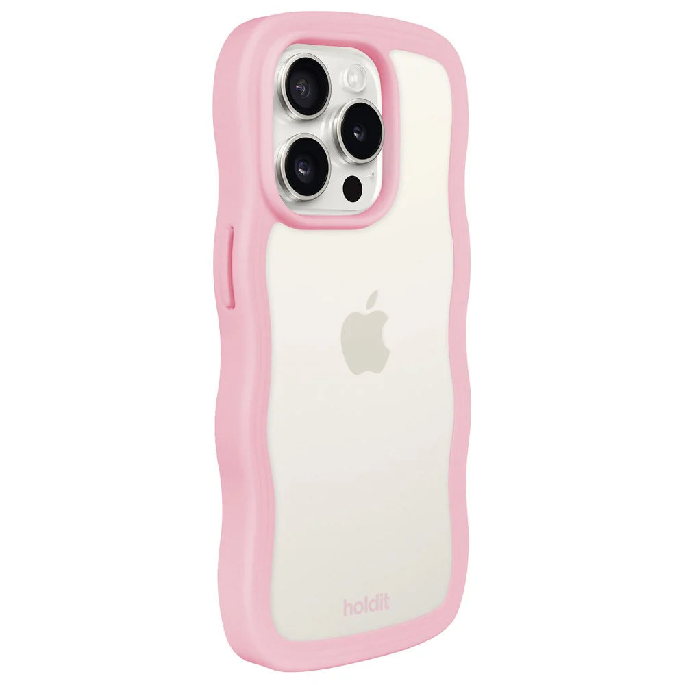 Cover til iPhone 16 Pro - Wavy Pink Transparent