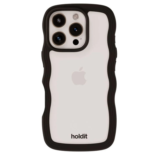 Cover til iPhone 16 Pro Max - Wavy Black Transparent