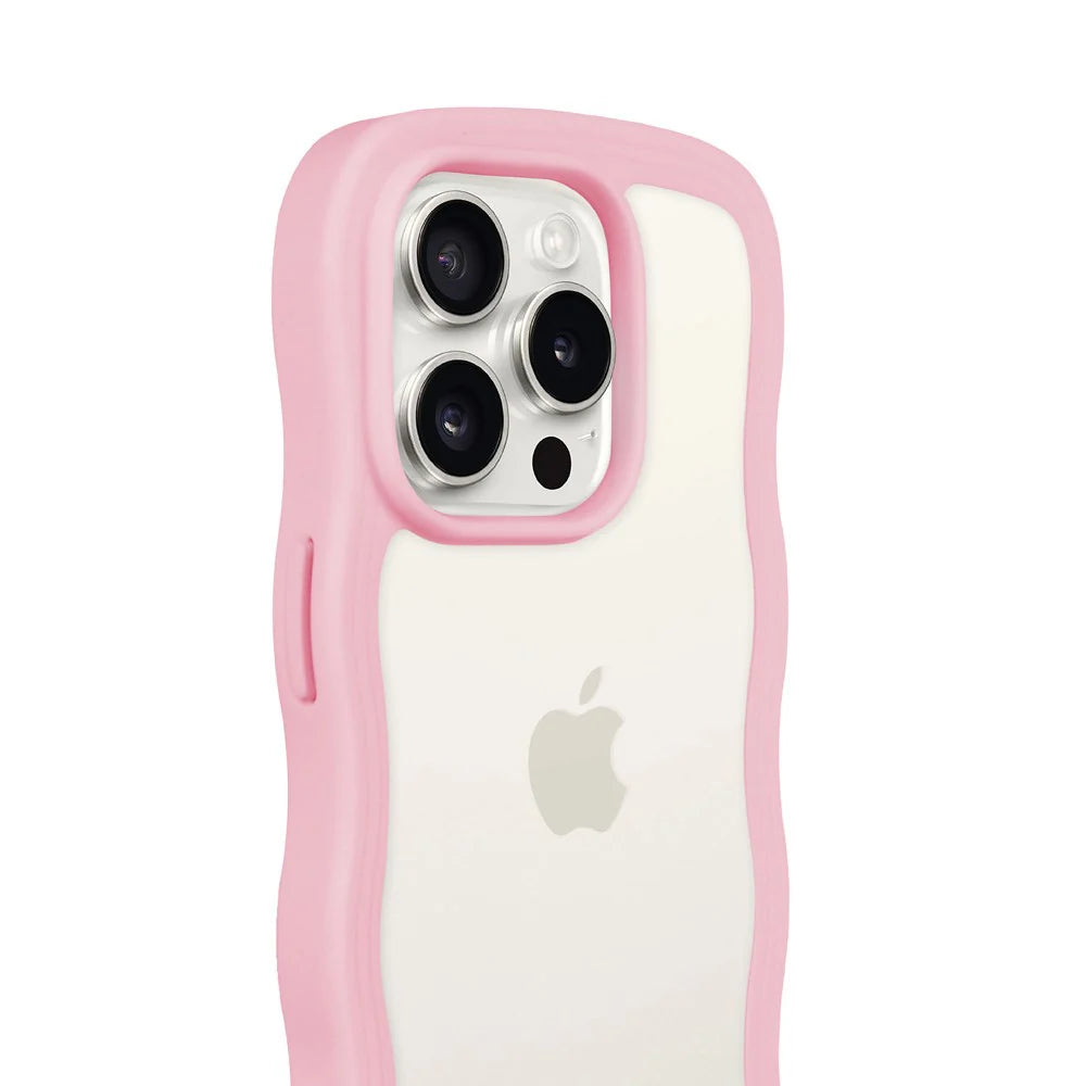 Cover til iPhone 15 Pro - Wavy Pink Transparent