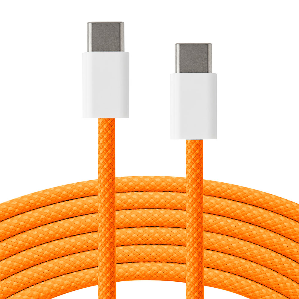 USB-C til USB-C kaðal PD 60W - 2 metrar - Orange - NÝTT