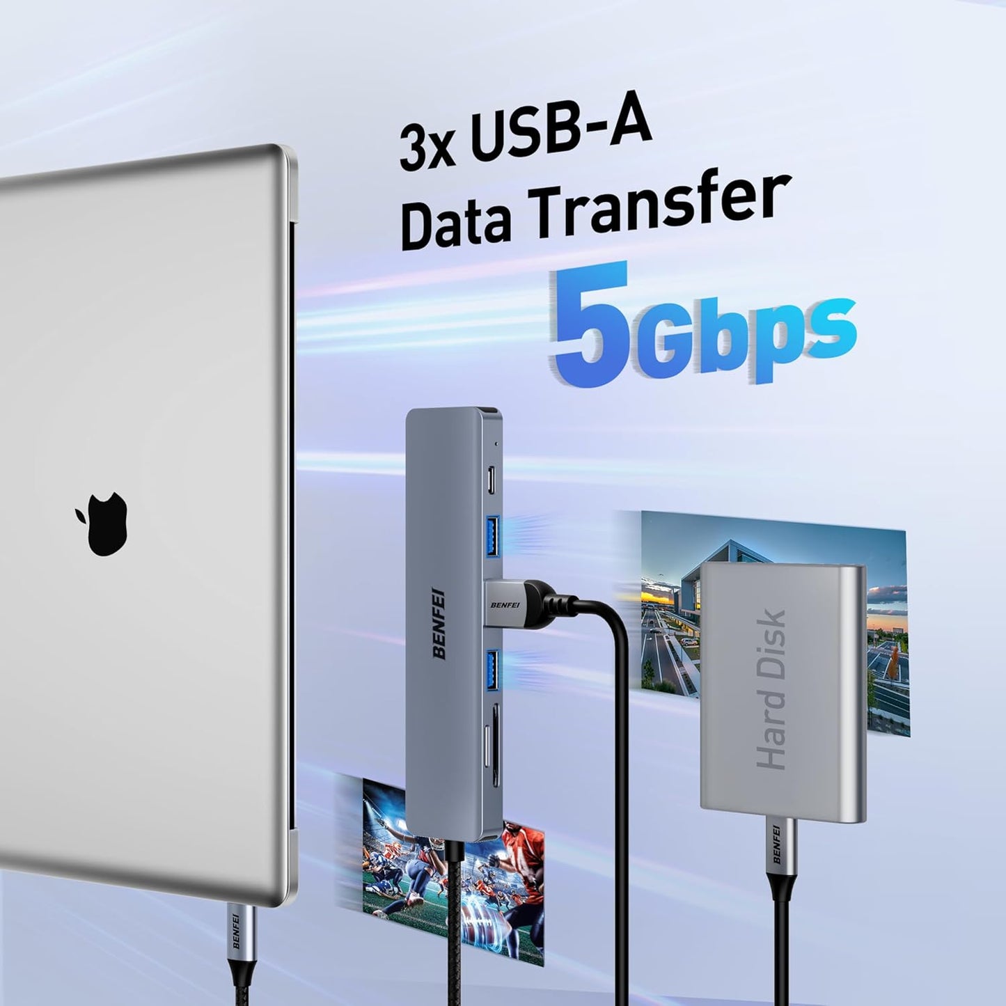 BENFEI multi adapter / hub 7 in 1 - USB-C 100W - NÝTT
