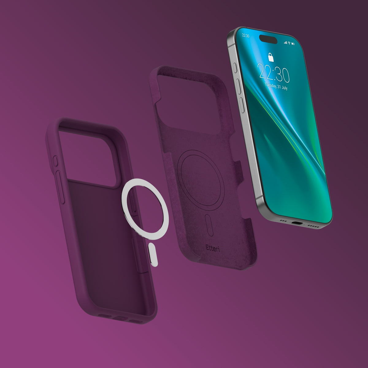 Etteri Silicone Mag case for iPhone 17 Pro / 18 Pro 6,3'' dark cherry