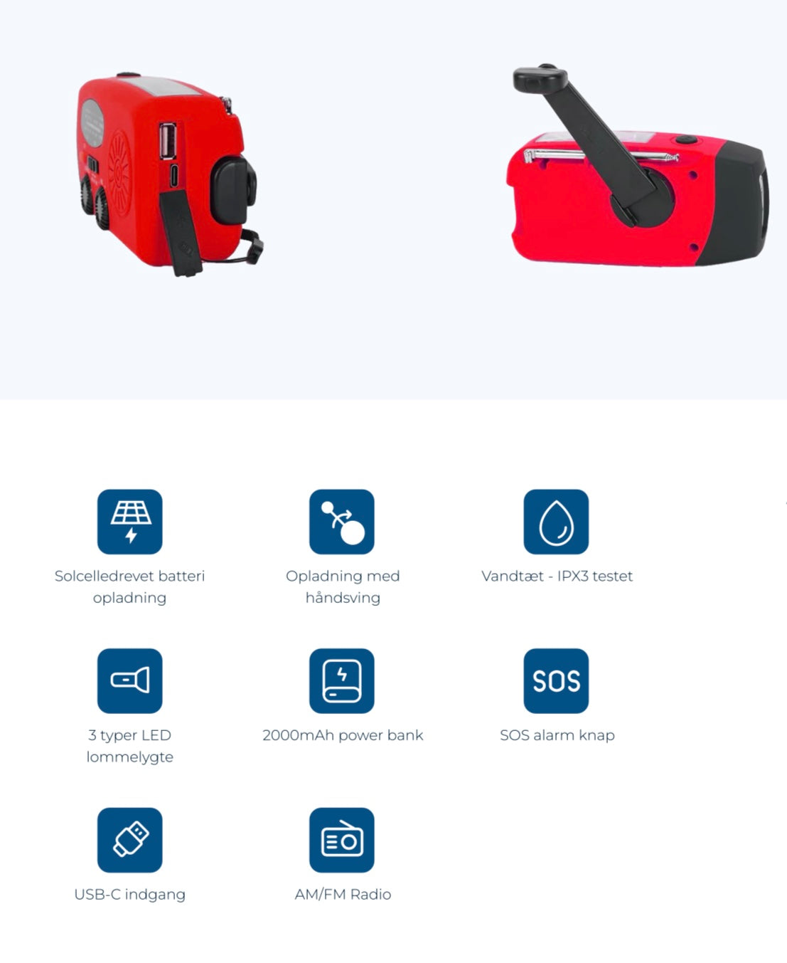 Neyðradio - 2000mAh powerbank