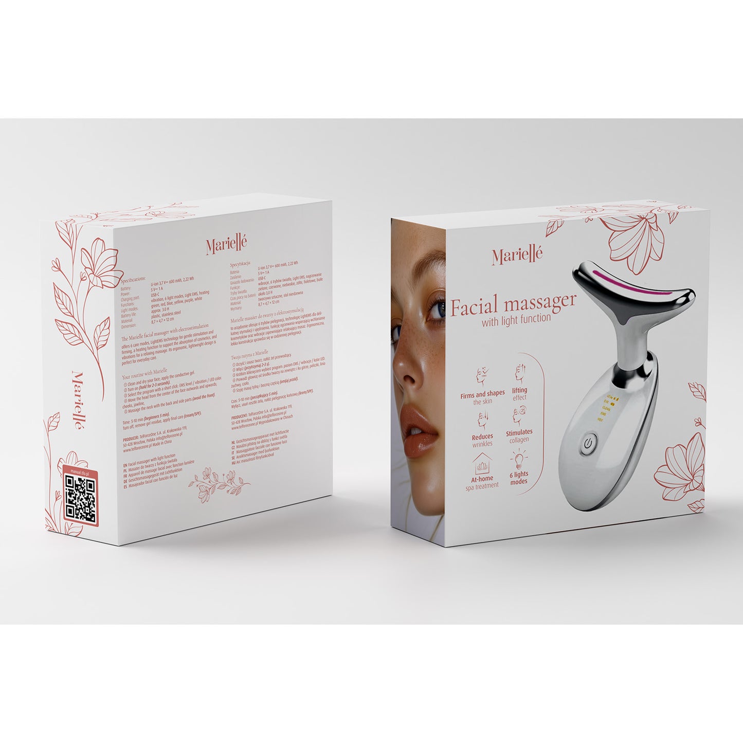 Marielle EMS andlits massager við LED-ljósterapi - NÝTT