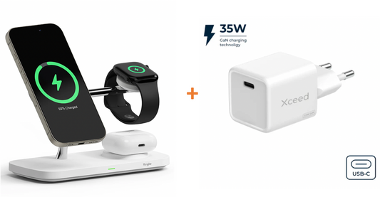 Dokkstøð Qi2 + 35W løðari til USB-C