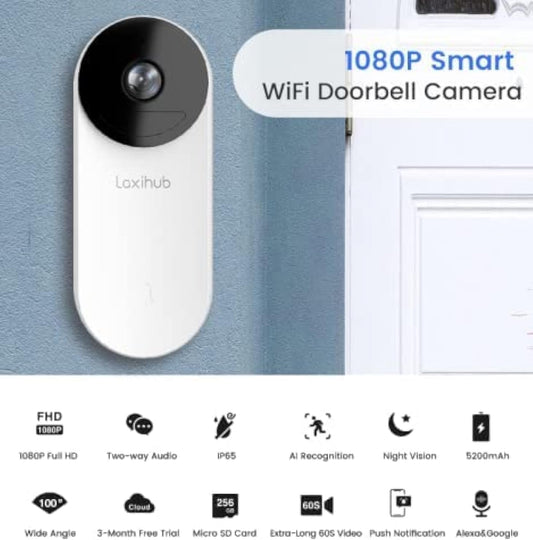 Laxihub BellCam Full HD Video Doorbell - NÝTT