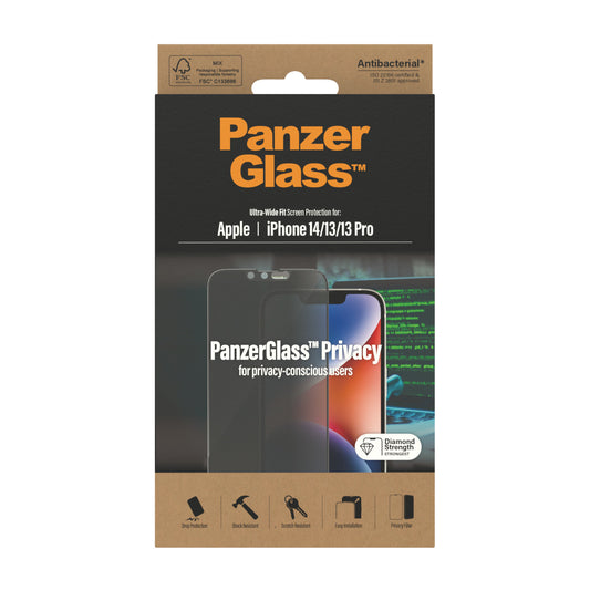 Panzerglass til iPhone 14 / 13 / 13 Pro - Privacy