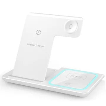 Dokkstøð 3 í 1 tráðleys løðing 15W - hvít - SPAR 16%