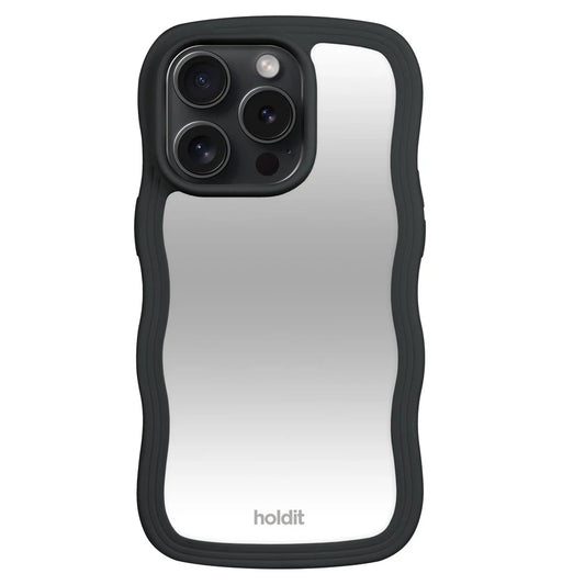 Cover til iPhone 14 Pro - Wavy Black / Mirror