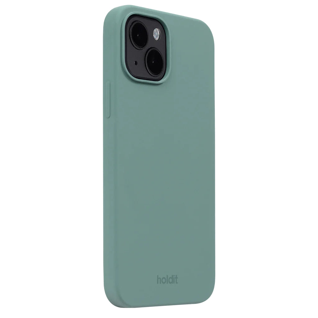 Cover til iPhone 15 - Soft Touch Silikone Case - Moss Green