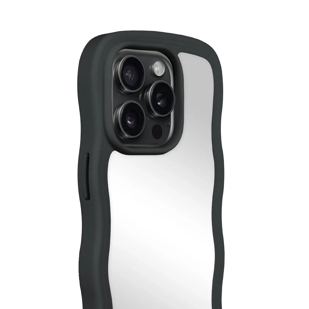Cover til iPhone 15 Pro Max - Wavy Black / Mirror