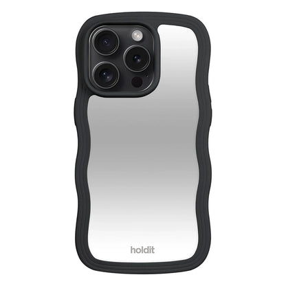 Cover til iPhone 15 Pro - Wavy Black / Mirror