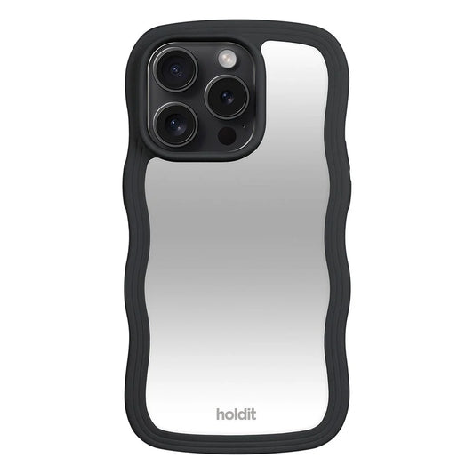 Cover til iPhone 15 Pro - Wavy Black / Mirror