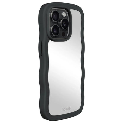 Cover til iPhone 15 Pro - Wavy Black / Mirror