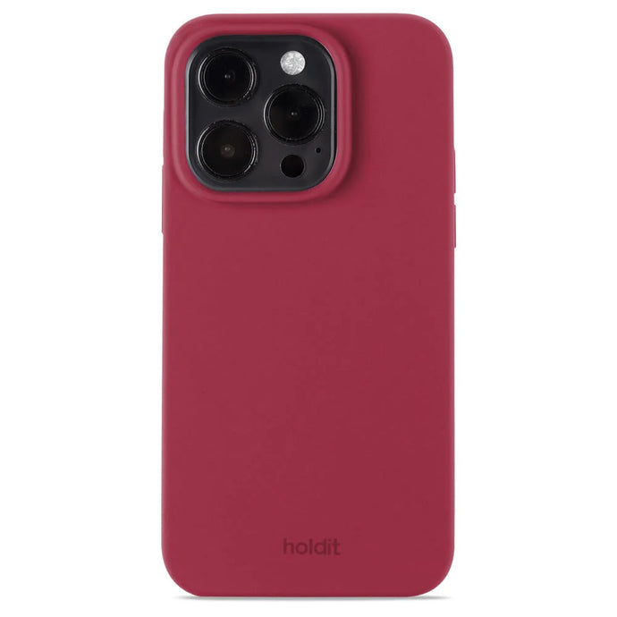 Cover til iPhone 15 Pro - Soft Touch Silikone Case - Red Velvet