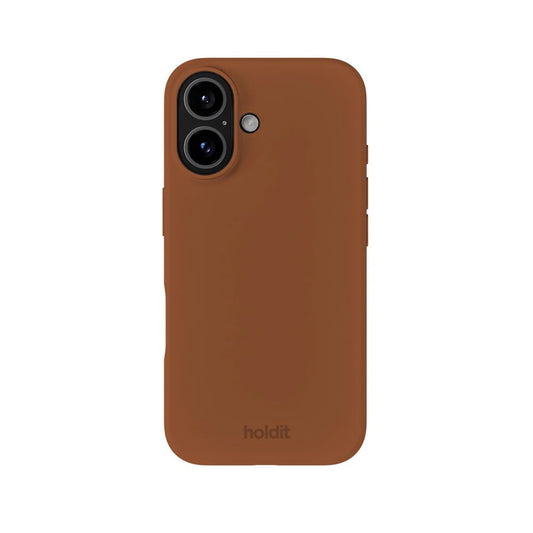 Cover til iPhone 16 - Soft Touch Silikone Case - Almond Brown
