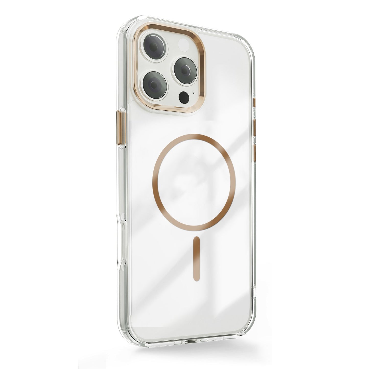 Thin Clear Mag Case til iPhone 17 røðina - Gold - vel tína telefon