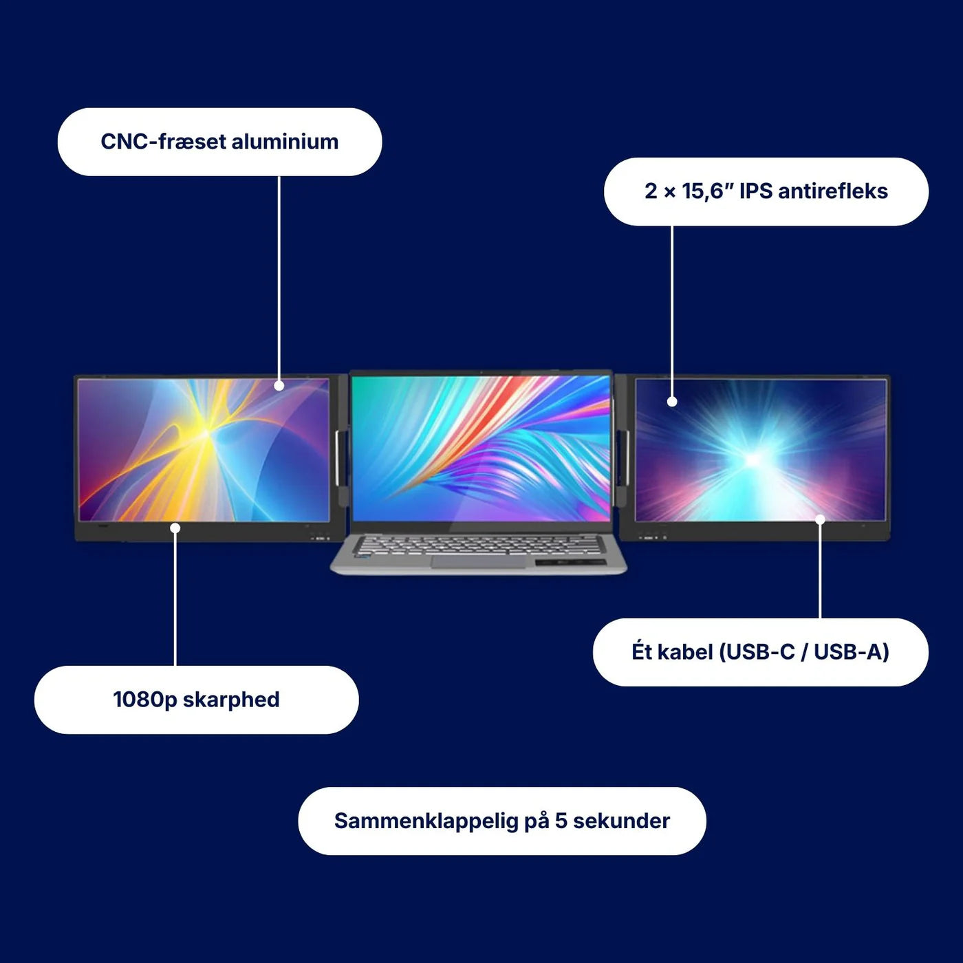 Laptop Screen Extender - Alu Pro Duo 14" - NÝTT