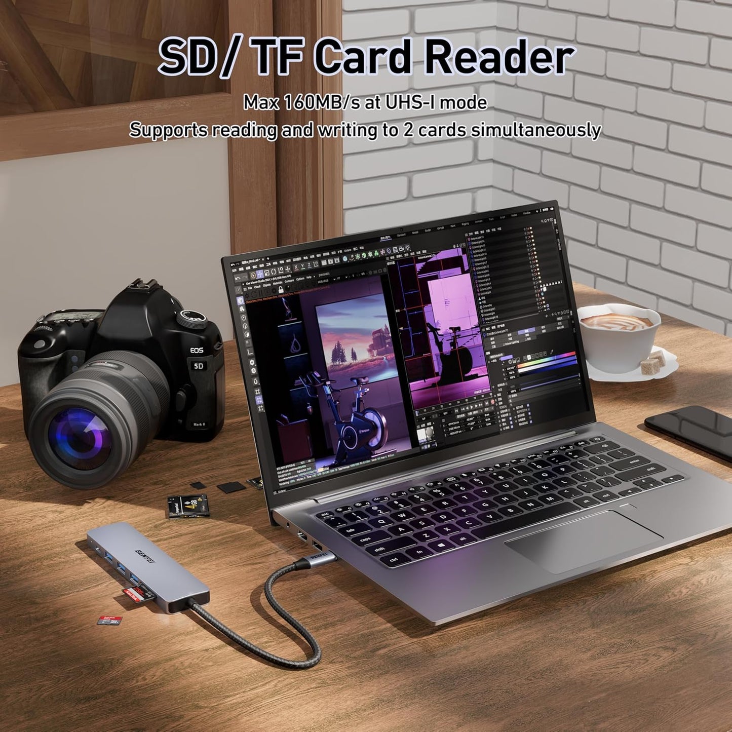 BENFEI multi adapter / hub 7 in 1 - USB-C 100W - NÝTT