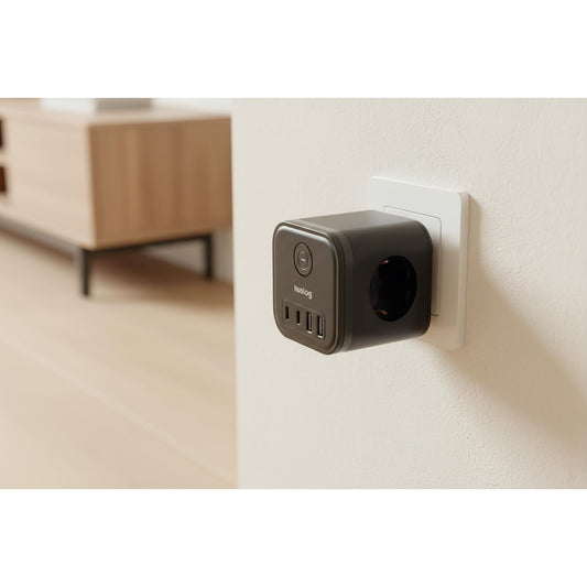 Streymstikk Power Cube við 2 x USB-A / 2 x USB-C / 3 x streym - NÝTT