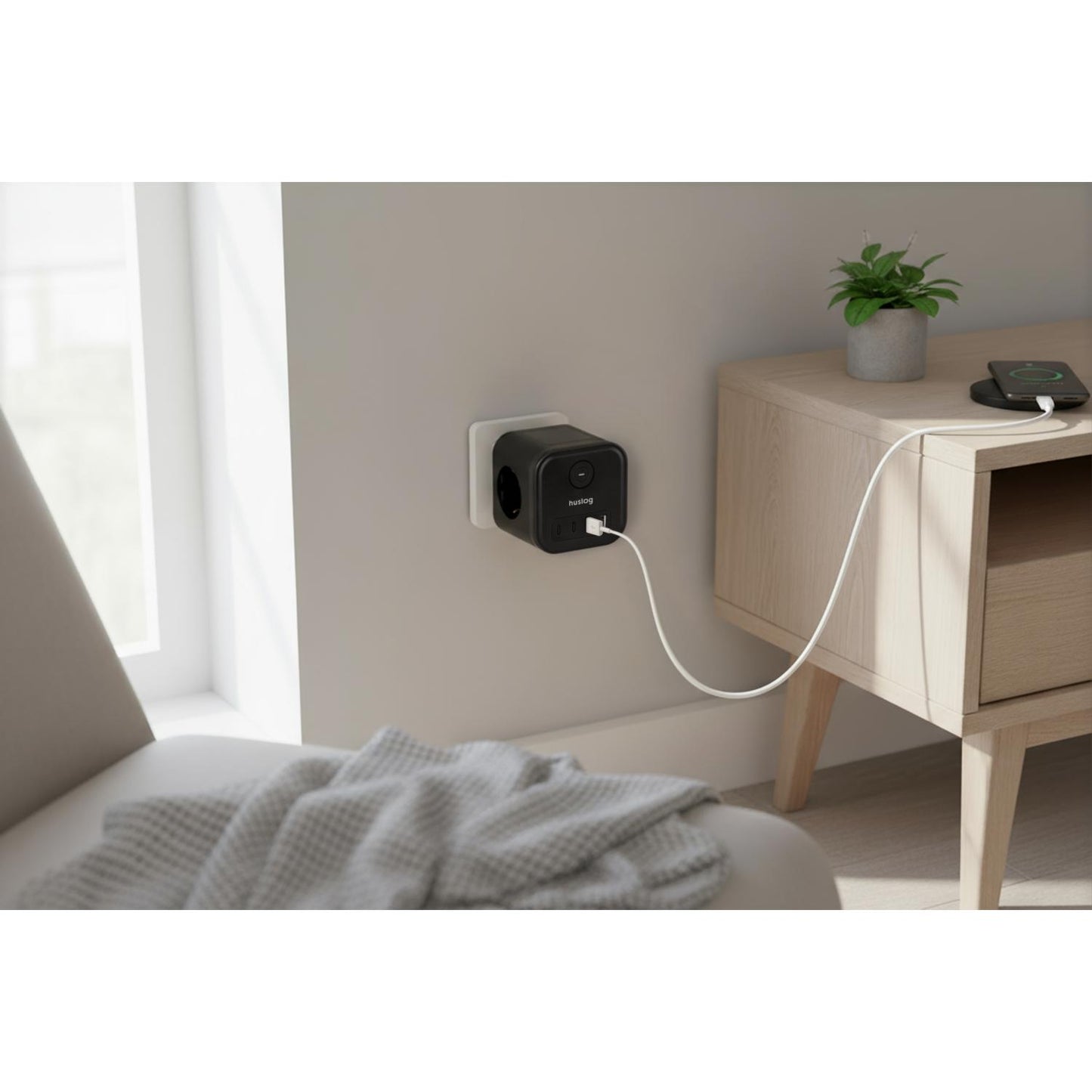 Streymstikk Power Cube við 2 x USB-A / 2 x USB-C / 3 x streym - NÝTT