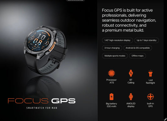 Forever smartwatch Focus GPS SW-900 Black - NÝTT
