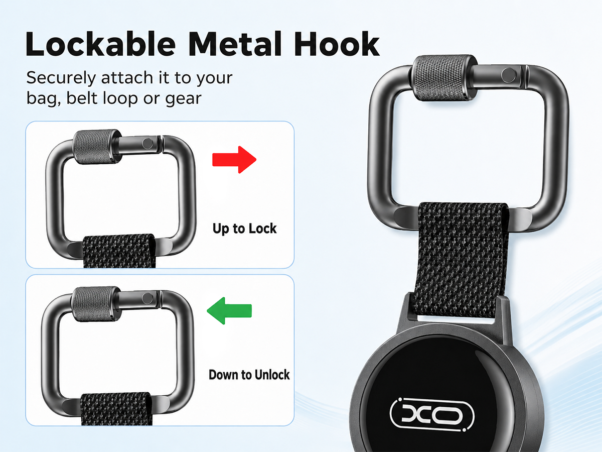 Anti-theft phone lanyard 60cm - Black - NÝTT