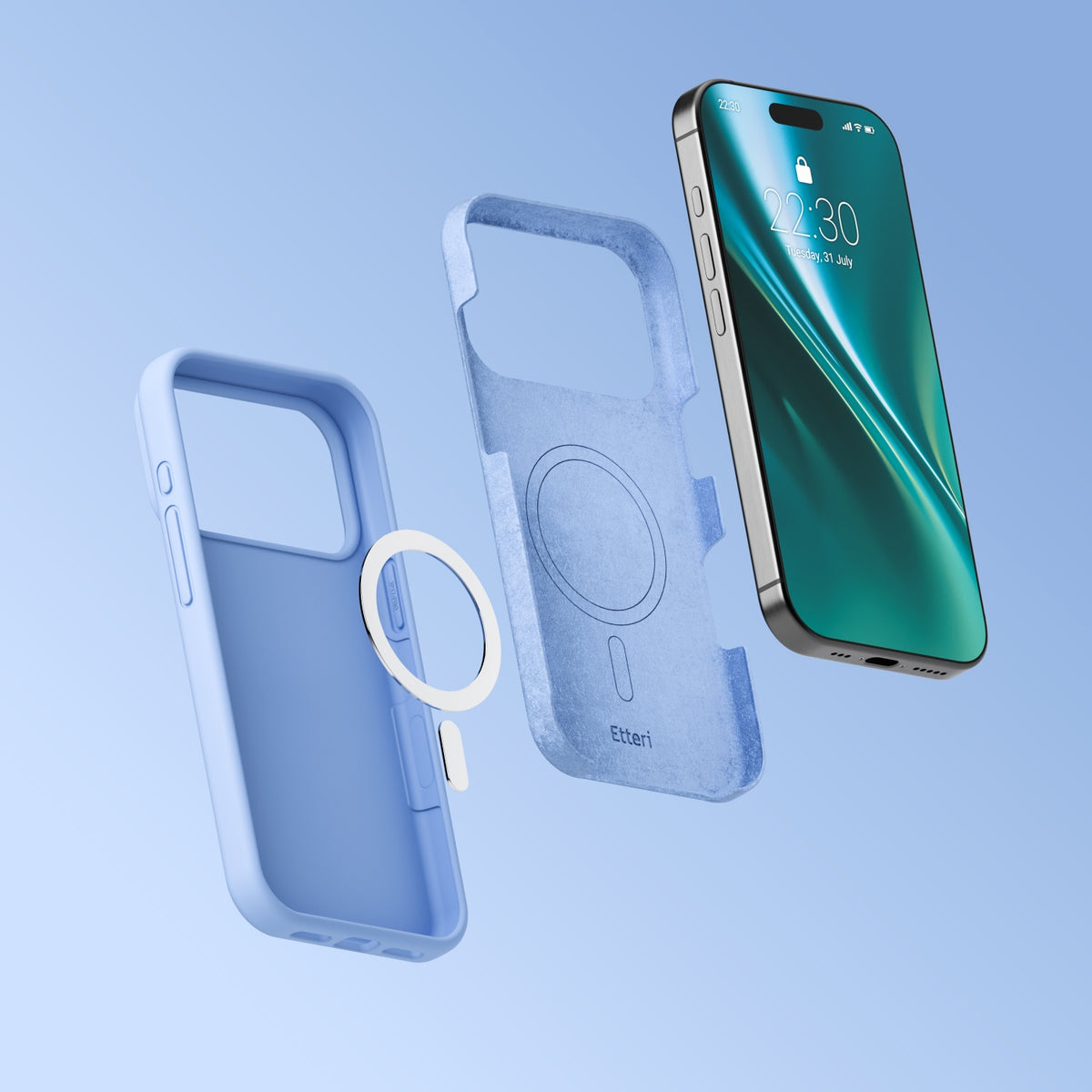 Etteri Silicone Mag case for iPhone 17 Pro / 18 Pro sky blue