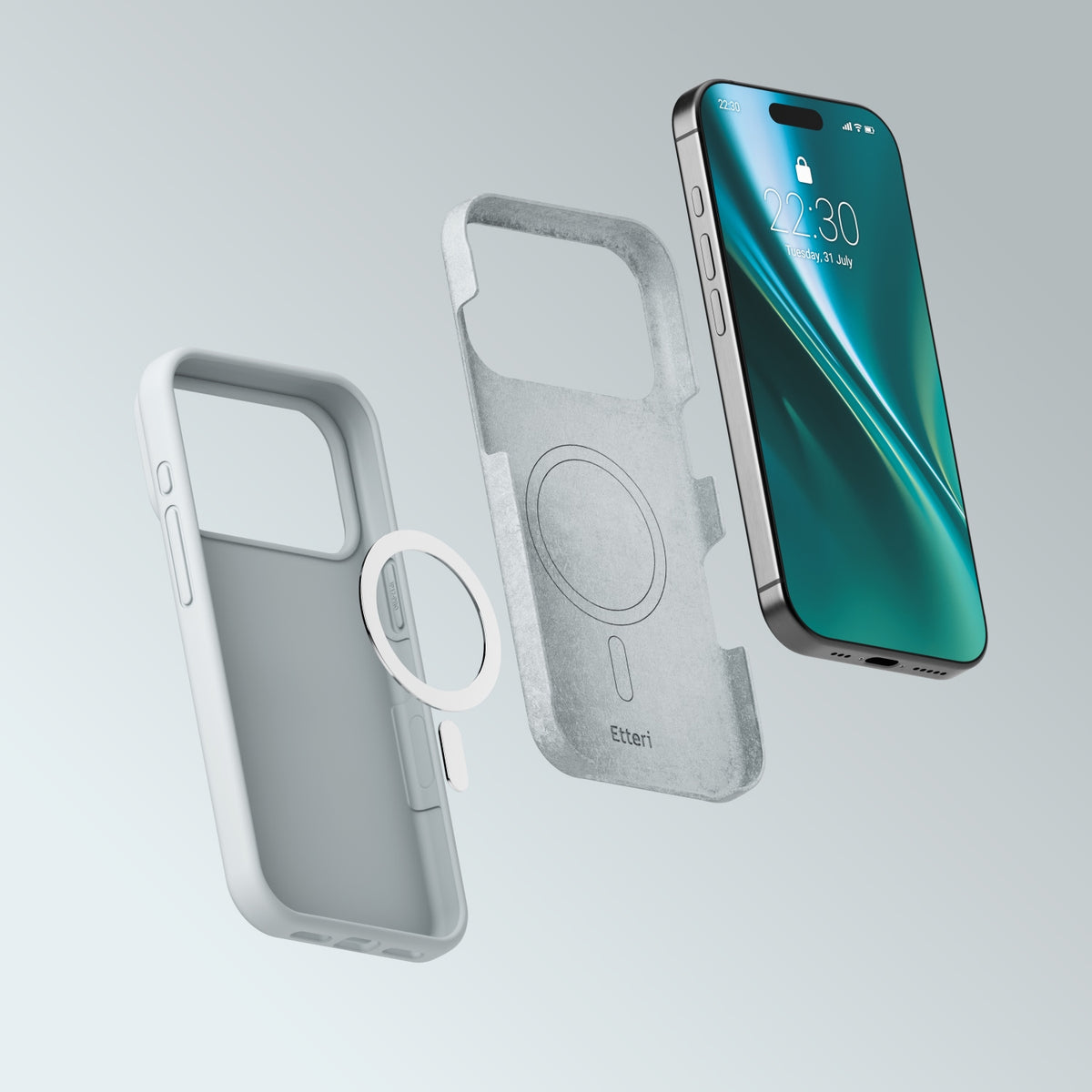 Etteri Silicone Mag case for iPhone 17 Pro / 18 Pro silver