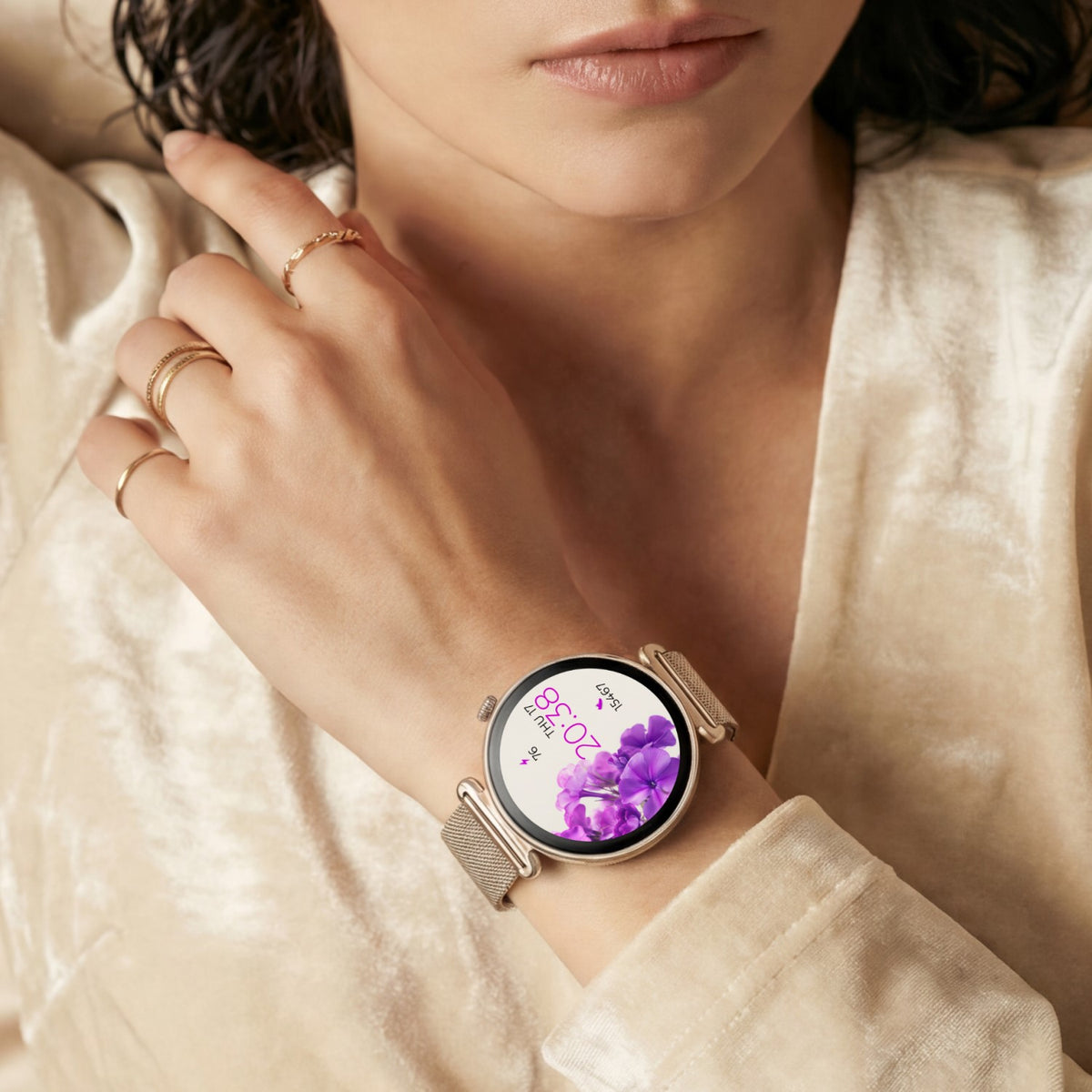 Forever smartwatch Bloomdust SB-380 - Champagne Gold - NÝTT