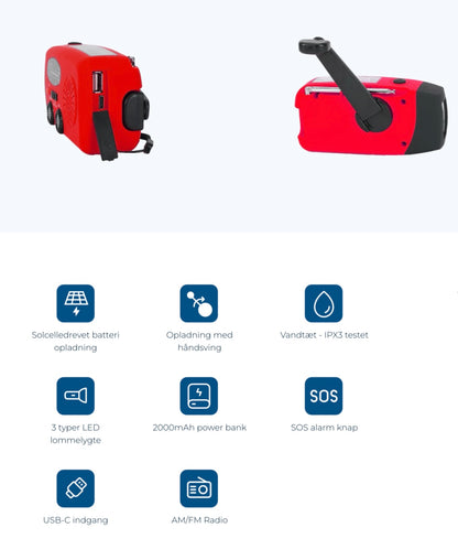 Neyðradio - 2000mAh powerbank - NÝTT