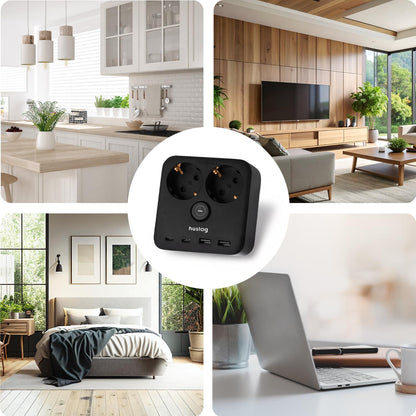 Streymstikk Power Dock við 2 x USB-A / 2 x USB-C / 2 x streym - NÝTT