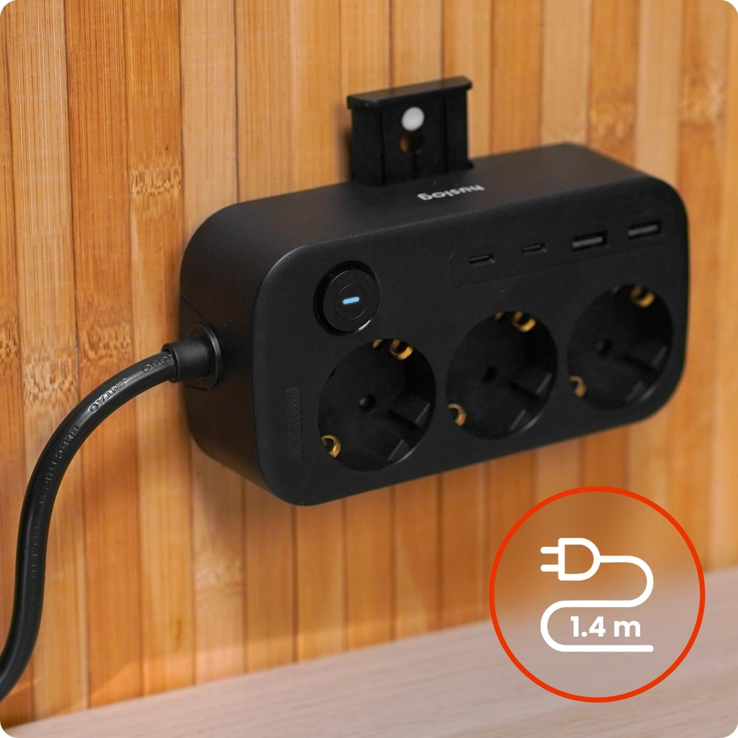 Streymstikk Power Oval við 2 x USB-A / 2 x USB-C / 3 x streym - NÝTT