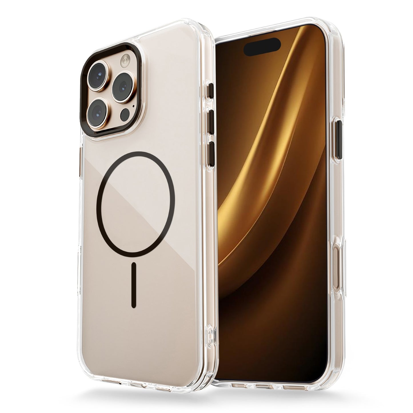 Thin Clear Mag Case til iPhone 17 røðina - Black - vel tína telefon