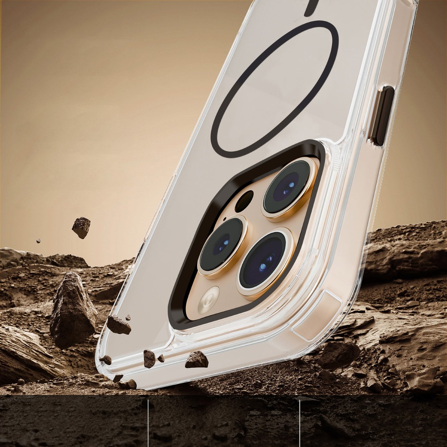 Thin Clear Mag Case til iPhone 17 røðina - Black - vel tína telefon