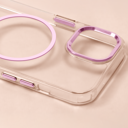 Thin Clear Mag Case til iPhone 17 røðina - Pink - vel tína telefon