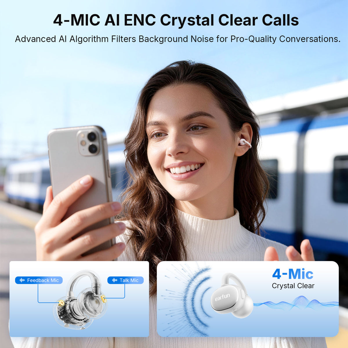 EarFun Clip 2 - White - NÝTT