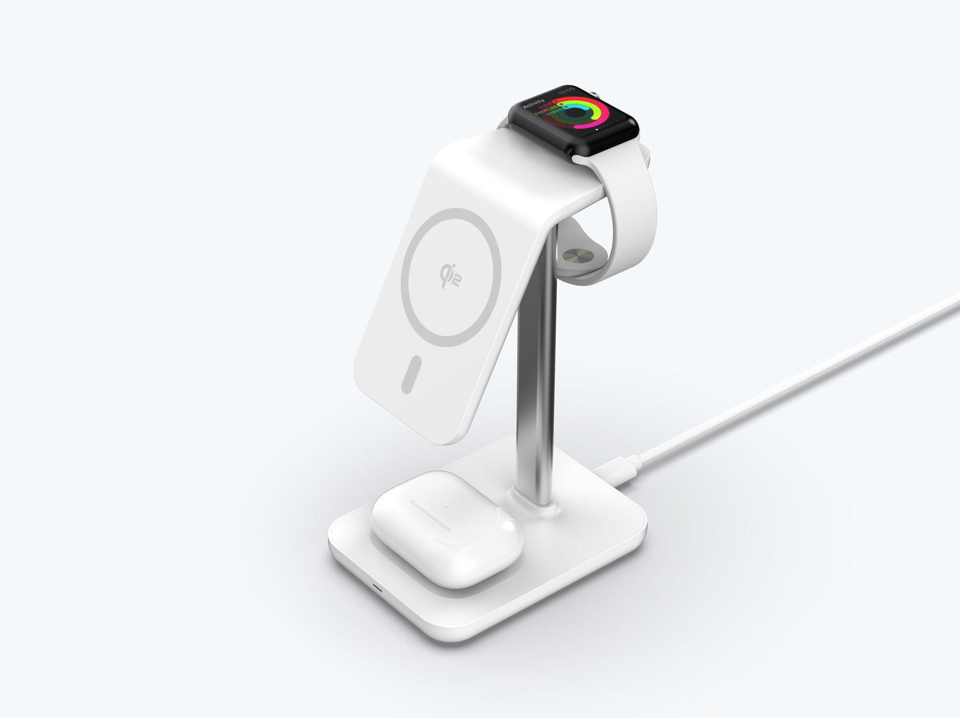 Dokkstøð 3 í 1 tráðleys løðing Qi2 - 15W - NÝTT