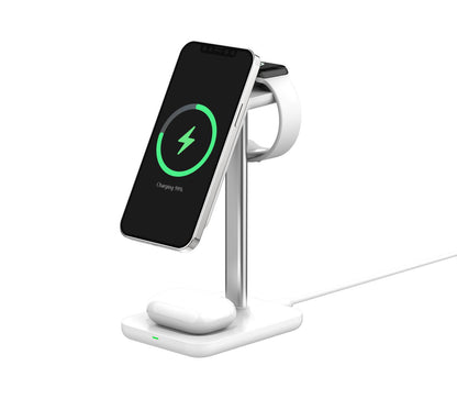 Dokkstøð 3 í 1 tráðleys løðing Qi2 - 15W - NÝTT