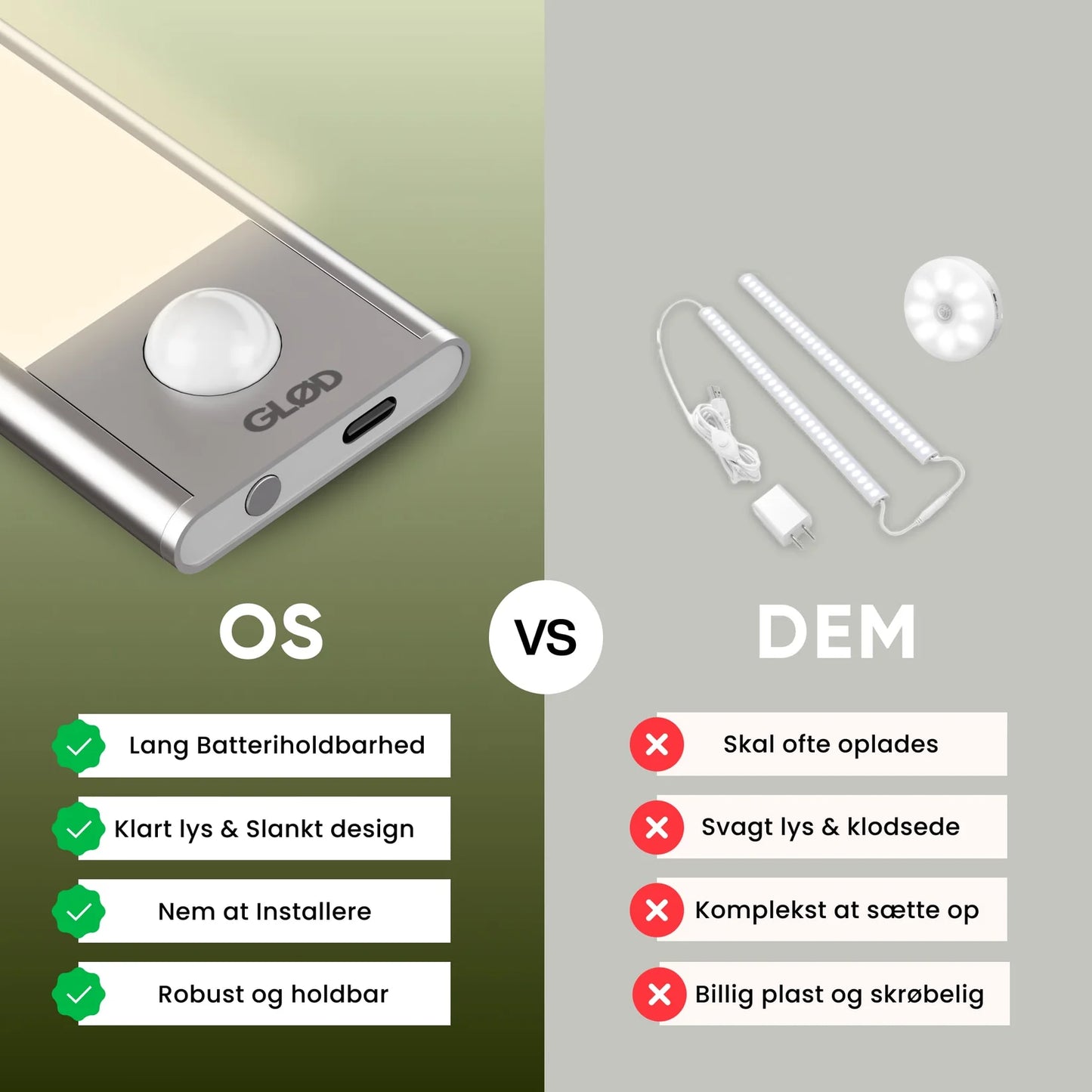 Glød LED ljósstong - NÝTT