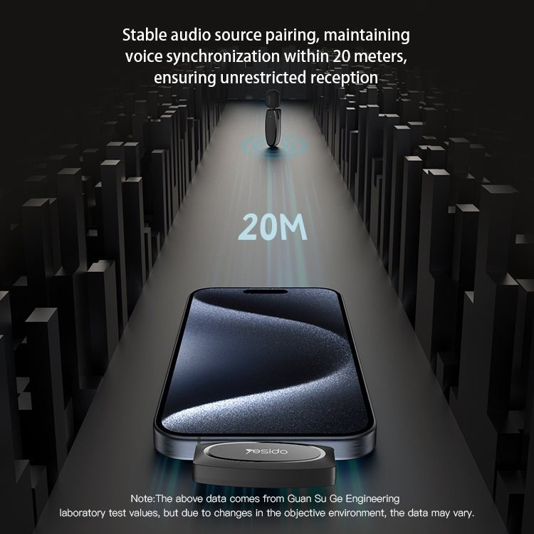 YESIDO KR13 - 2 stk clip-on tráðleysar mikrofonir við USB-C - NÝTT