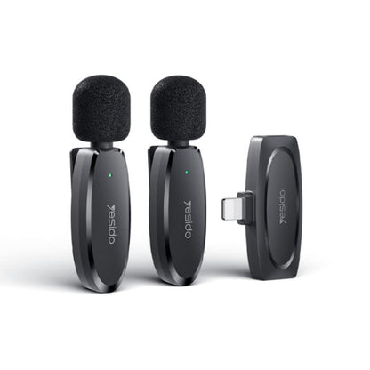 YESIDO KR14 - 2 stk clip-on tráðleysar mikrofonir við Lightning - NÝTT